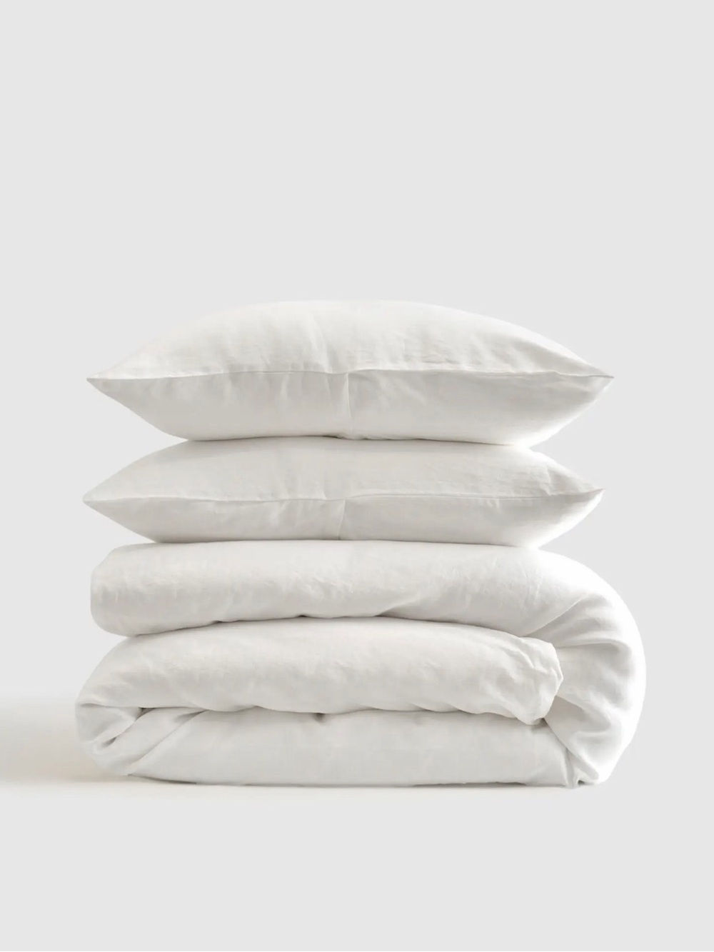 Brand New Quince White Linen Duvet Set Queen